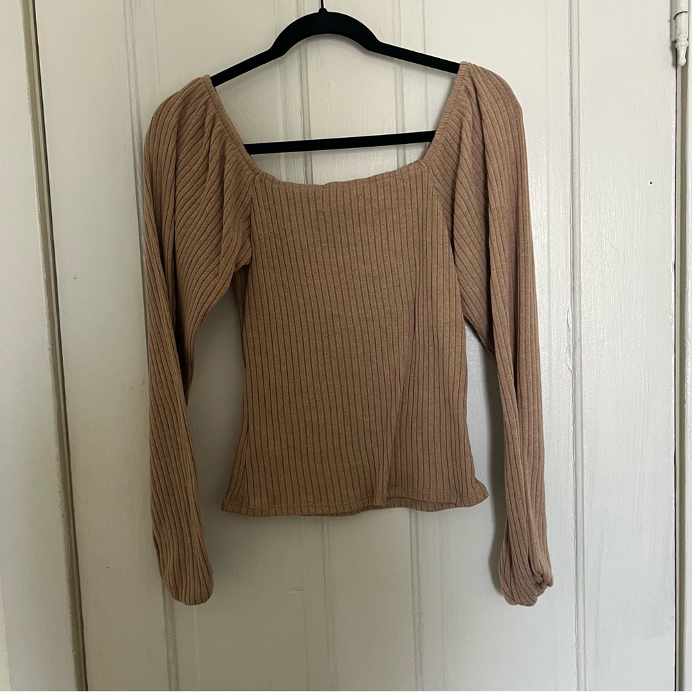 Backyard Roses Square Neck Long Sleeve Top - Picture 2 of 3